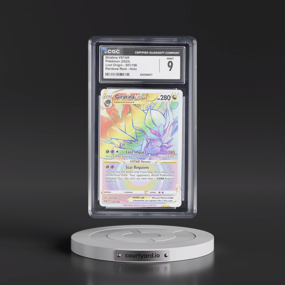 2022 Lost Origin #201/196 Giratina VSTAR - Rainbow Rare Holo (CGC 9 MINT)