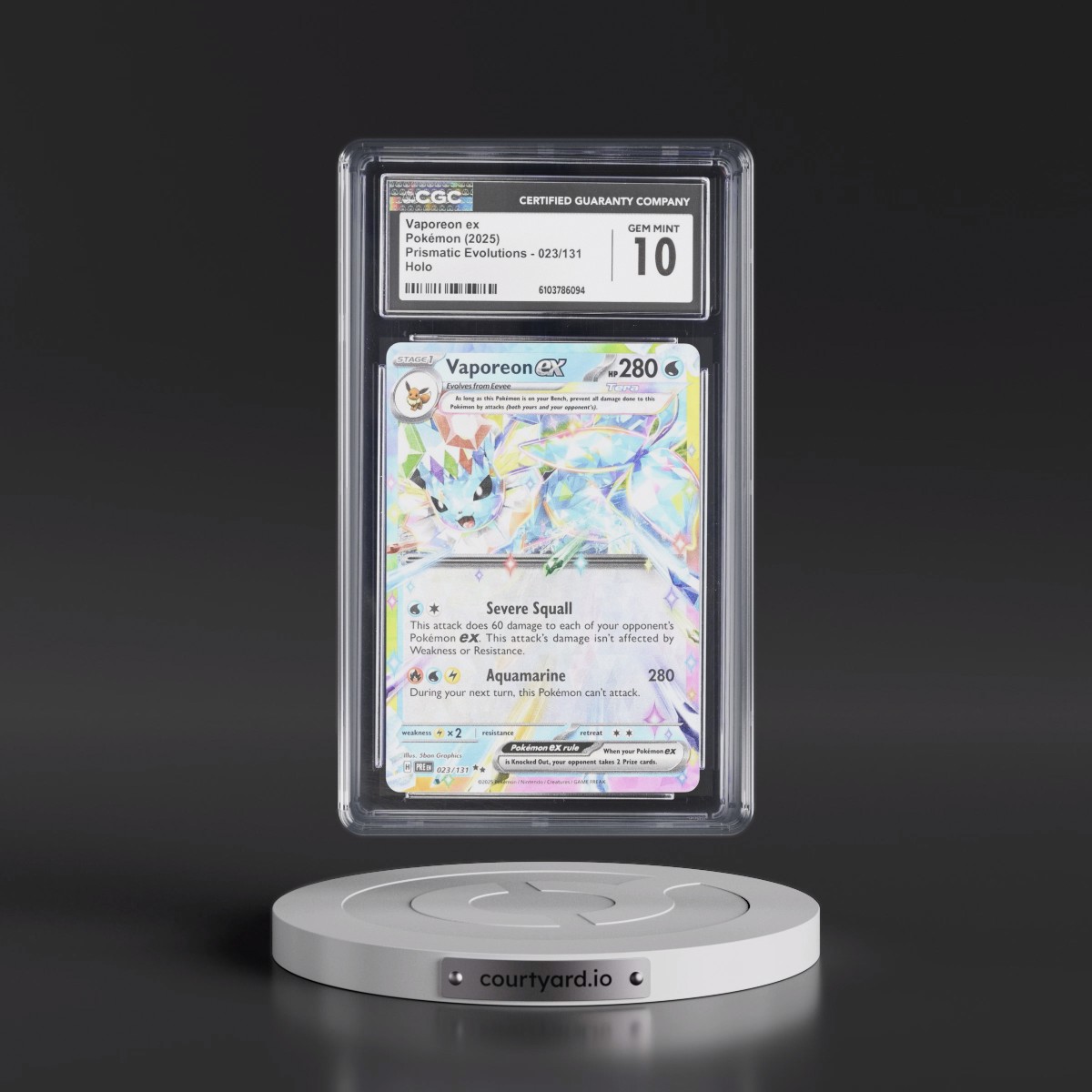 2024 Prismatic Evolutions - PRE EN #023/131 Vaporeon ex - Holo (CGC 10 GEM MINT)