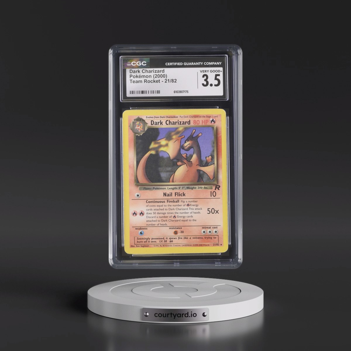 1999 Team Rocket #21/82 Dark Charizard (CGC 3.5 VG+)