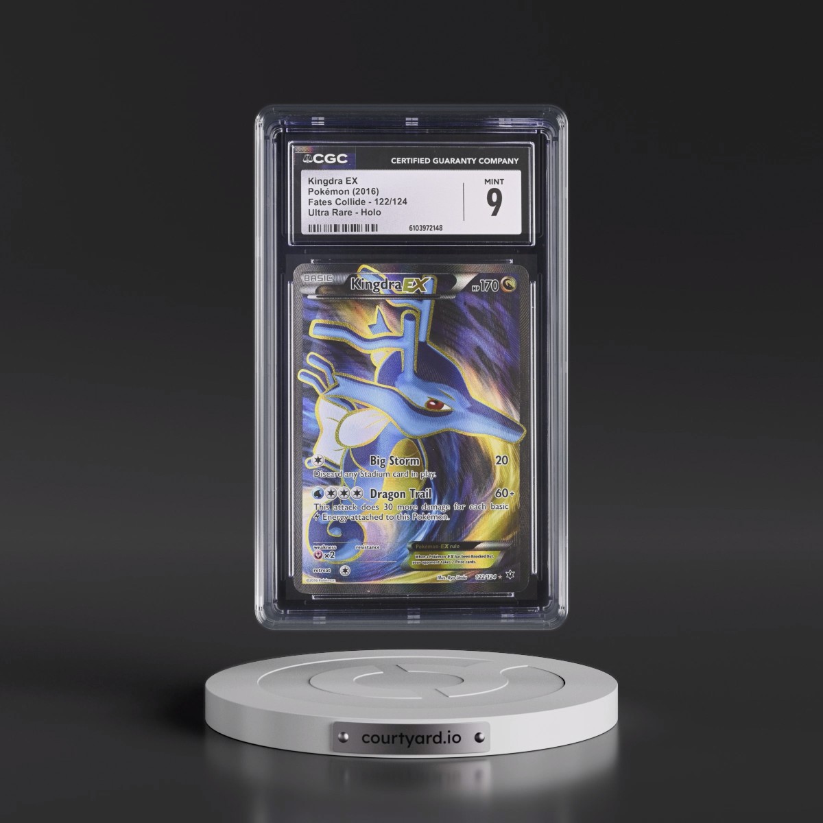 2016 Fates Collide #122/124 Kingdra EX - Ultra Rare Holo (CGC 9 MINT)