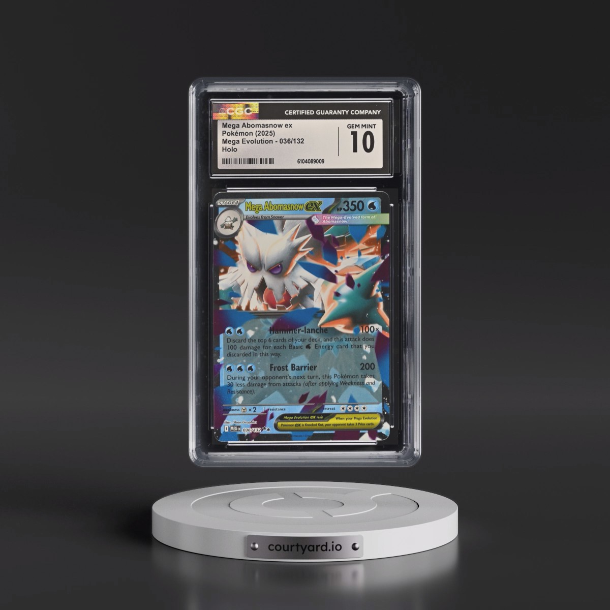 2025 Mega Evolution - MEG EN #036/132 Mega Abomasnow ex - Holo (CGC 10 GEM MINT)