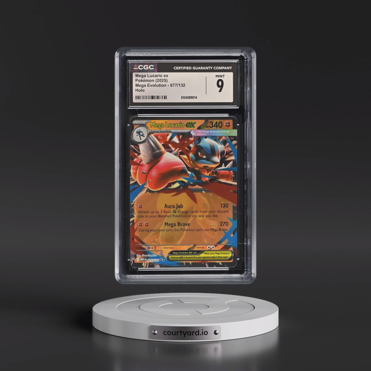 2025 Mega Evolution - MEG EN #077/132 Mega Lucario ex - Holo (CGC 9 MINT)