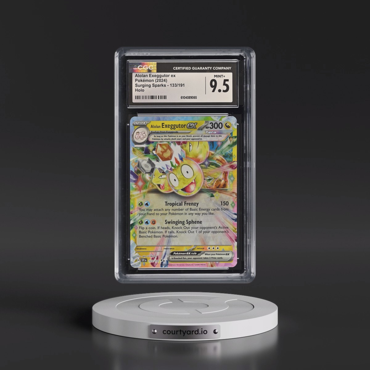 2024 Pokémon Ssp EN-Surging Sparks #133 Alolan Exeggutor EX - Holo (CGC 9.5 MINT+)