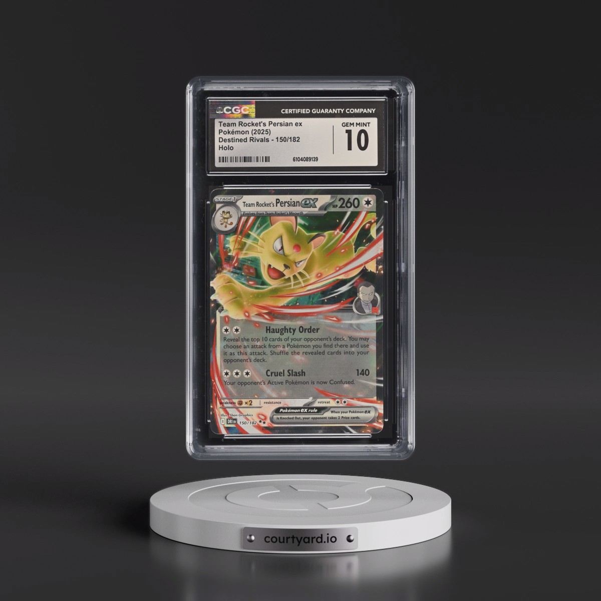 2025 Pokémon Dri EN-Destined Rivals #150 Team Rocket's Persian EX - Holo (CGC 10 GEM MINT)