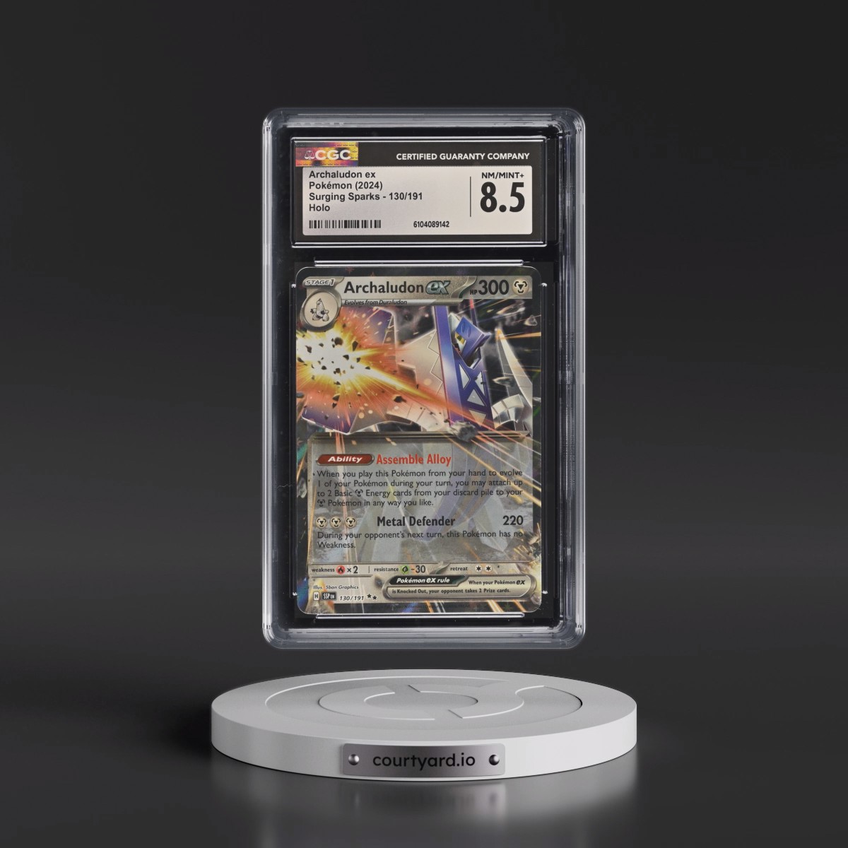 2024 Surging Sparks - SSP EN #130/191 Archaludon ex - Holo (CGC 8.5 NM-MT+)