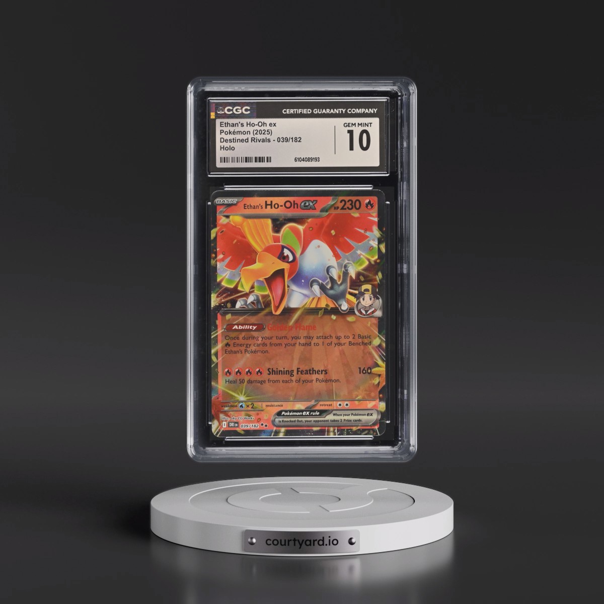 2025 Pokémon Dri EN-Destined Rivals #039 Ethan's HO-Oh EX - Holo (CGC 10 GEM MINT)