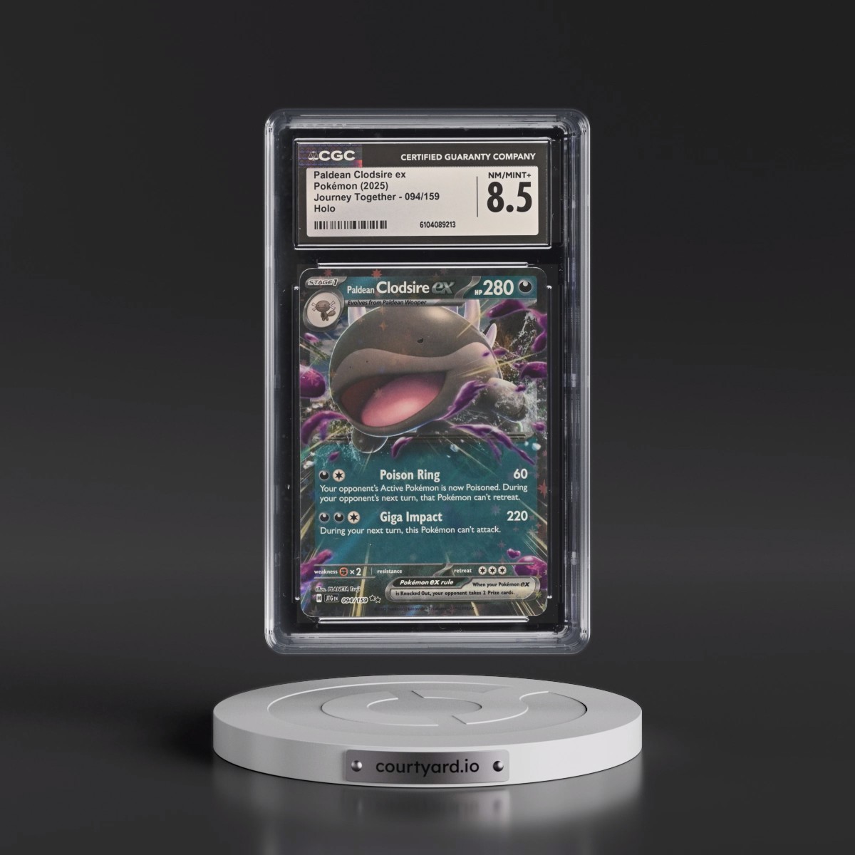 2025 Journey Together - JTG EN #094/159 Paldean Clodsire ex - Holo (CGC 8.5 NM-MT+)