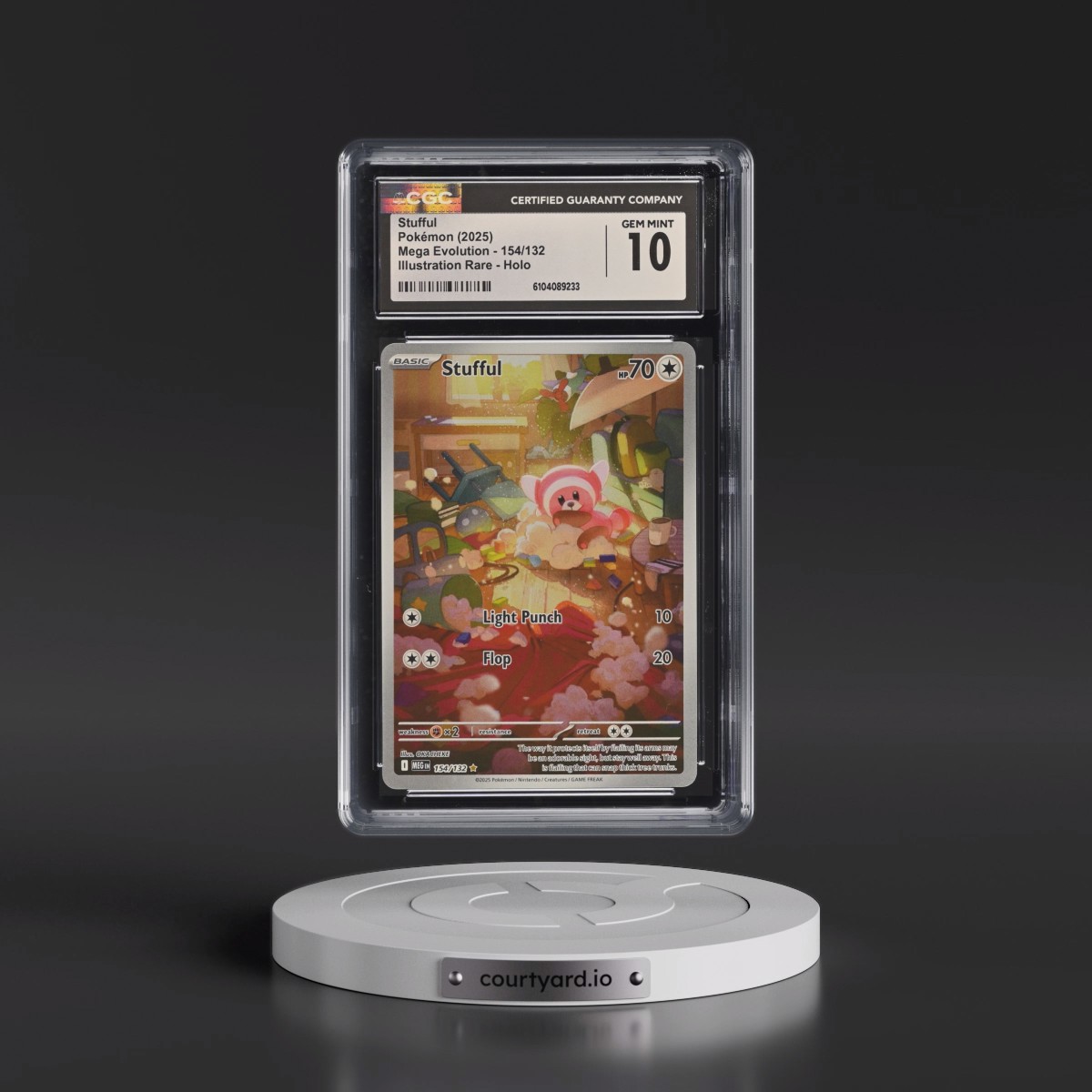 2025 Pokémon Meg EN-Mega Evolution #154 Stufful - Illustration Rare (CGC 10 GEM MINT)
