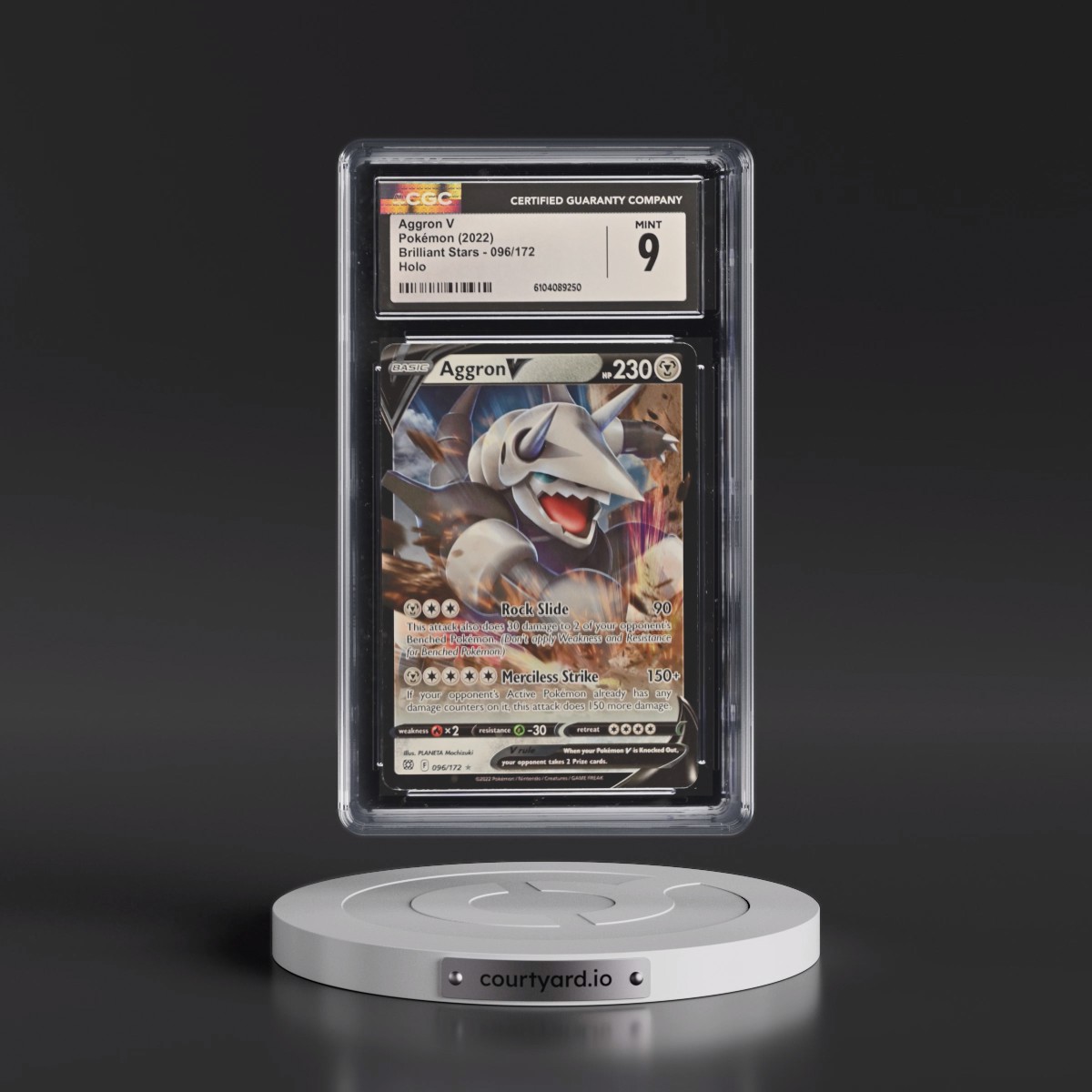 2022 Brilliant Stars #096/172 Aggron V - Holo (CGC 9 MINT)