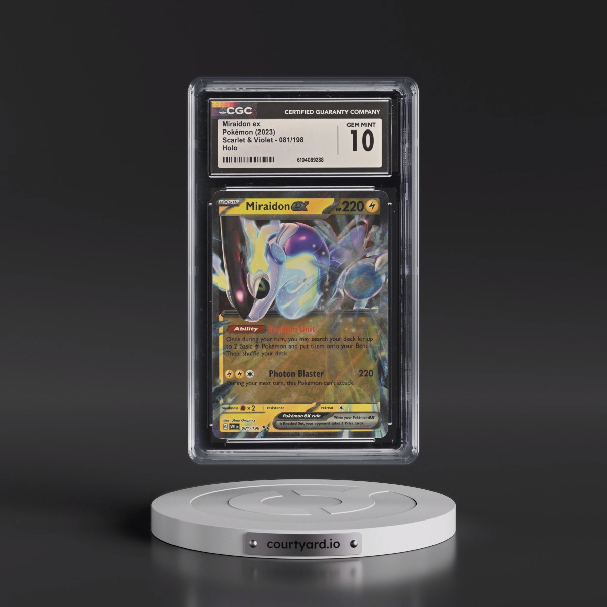 2023 Scarlet & Violet #081/198 Miraidon ex - Holo (CGC 10 GEM MINT)