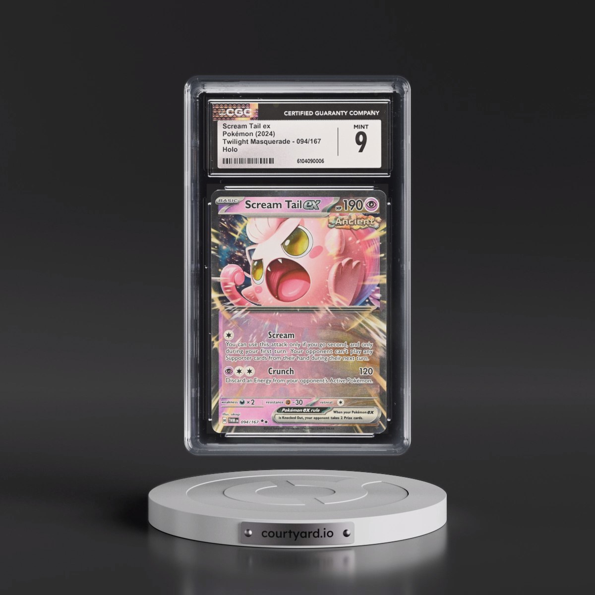 2024 Twilight Masquerade - TWM EN #094/167 Scream Tail ex - Holo (CGC 9 MINT)