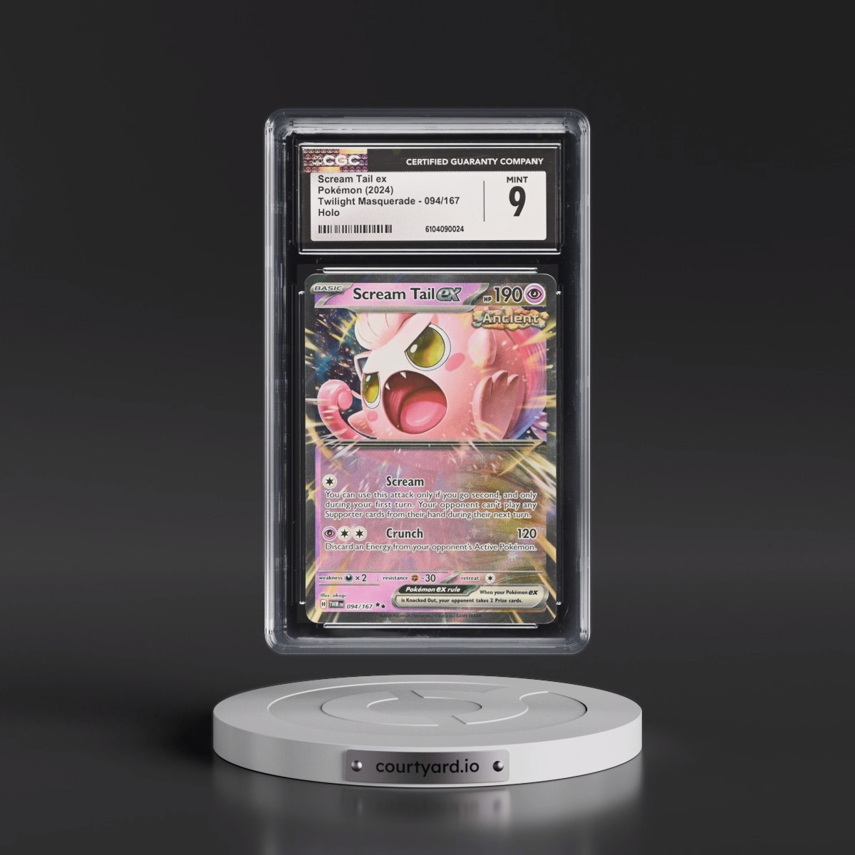 2024 Twilight Masquerade - TWM EN #094/167 Scream Tail ex - Holo (CGC 9 MINT)