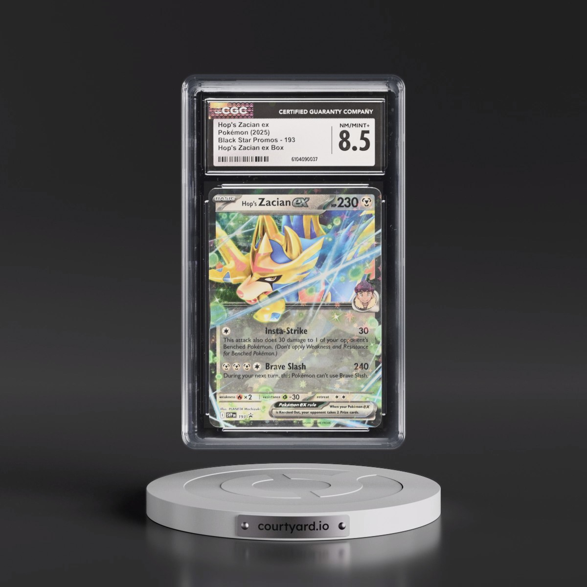 2023 Black Star Promos - Scarlet & Violet SVP EN #193 Hop's Zacian ex - Hop's Zacian ex Box (Holo) (CGC 8.5 NM-MT+)