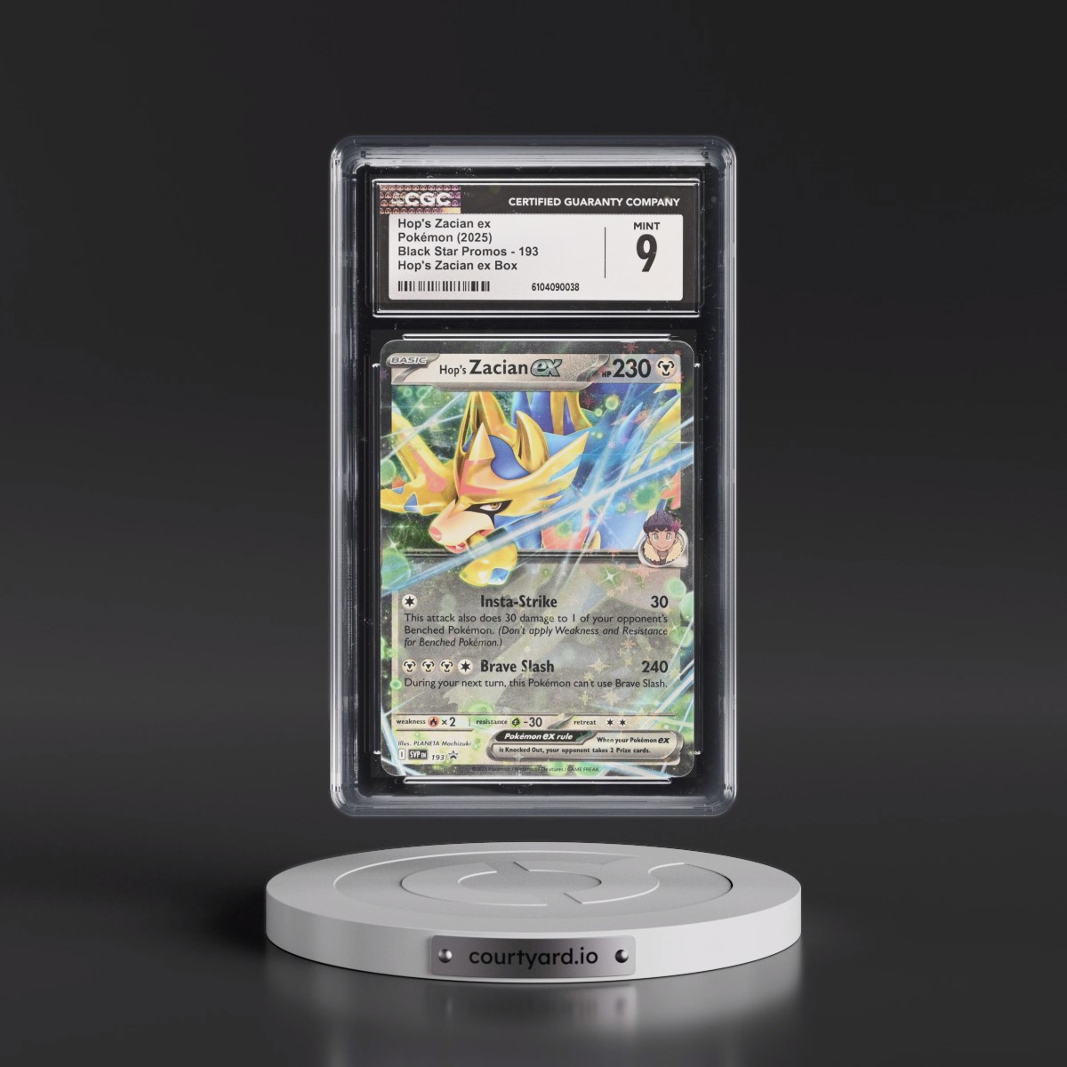 2023 Black Star Promos - Scarlet & Violet SVP EN #193 Hop's Zacian ex - Hop's Zacian ex Box (Holo) (CGC 9 MINT)