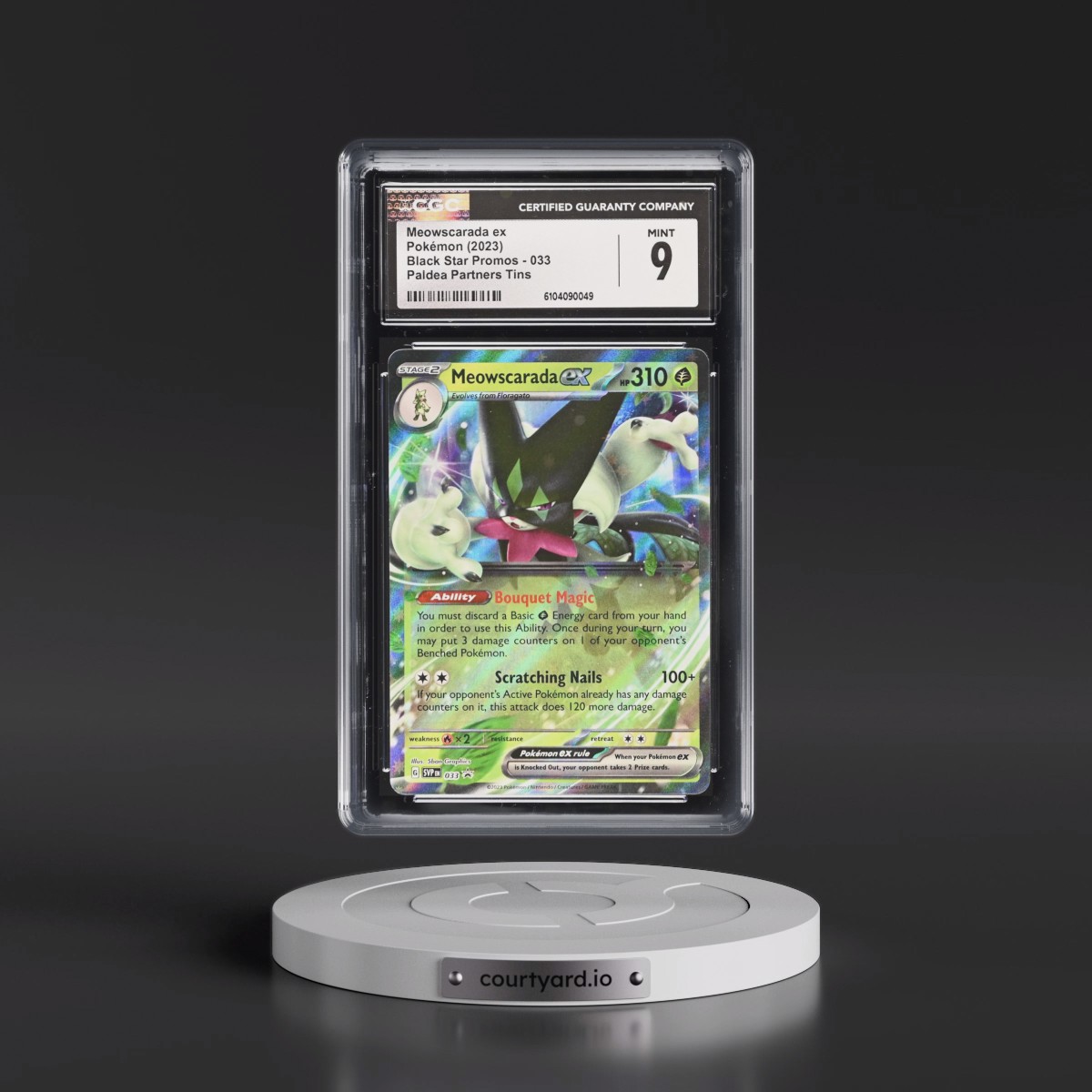 2023 Black Star Promos - Scarlet & Violet SVP EN #033 Meowscarada ex - Paldea Partners Tins (Holo) (CGC 9 MINT)