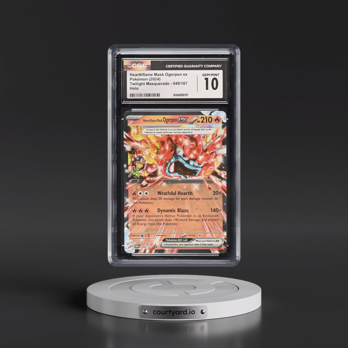 2024 Twilight Masquerade - TWM EN #040/167 Hearthflame Mask Ogerpon ex - Holo (CGC 10 GEM MINT)