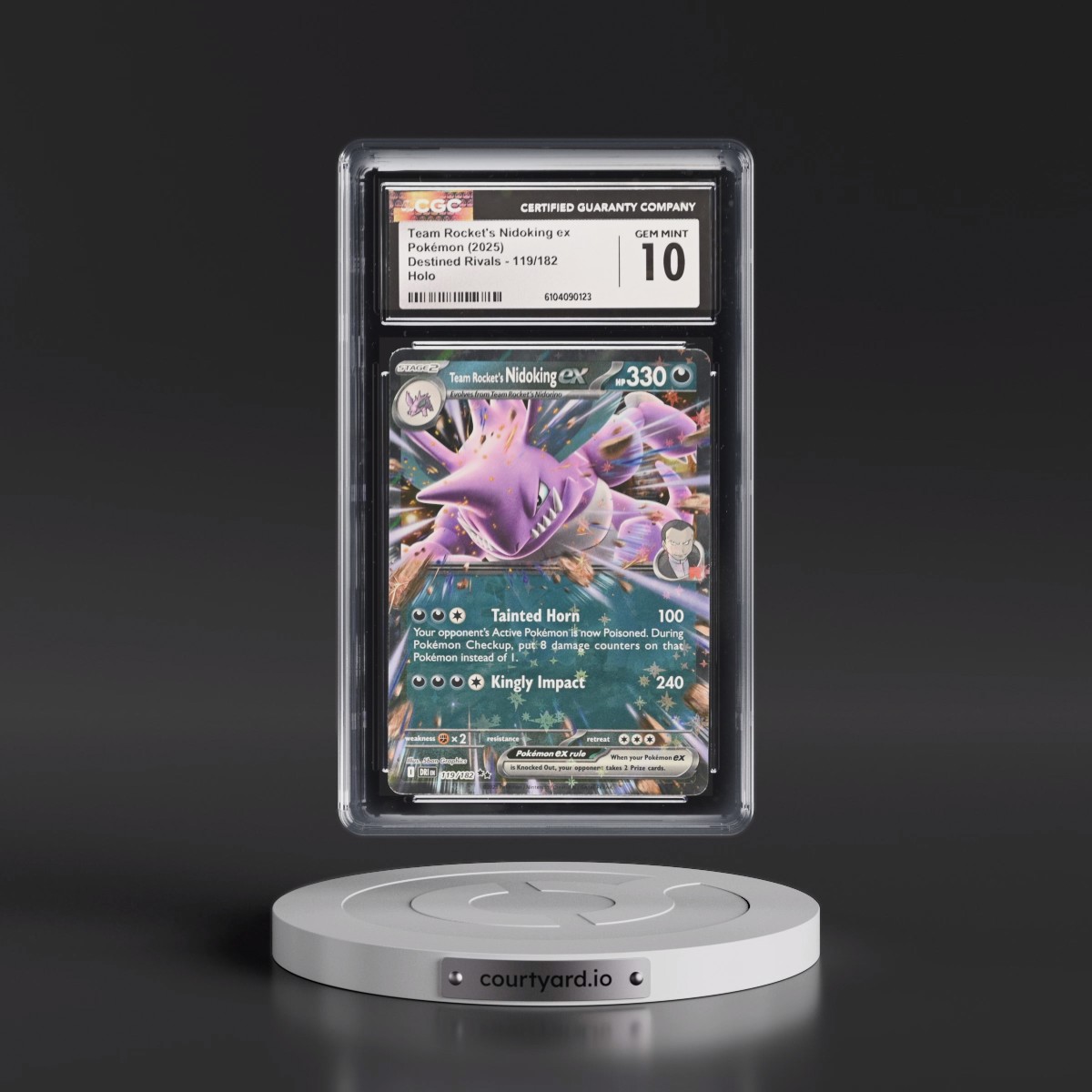 2025 Pokémon Dri EN-Destined Rivals #119 Team Rocket's Nidoking EX - Holo (CGC 10 GEM MINT)