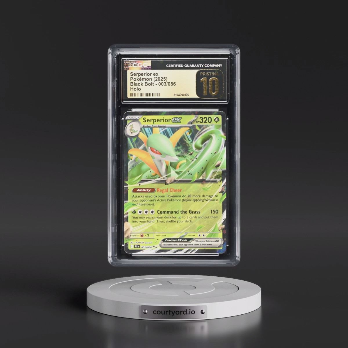 2025 Black Bolt - BLK EN #003/086 Serperior ex - Holo (CGC 10 PRISTINE)
