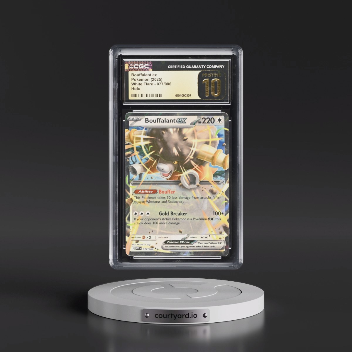 2025 White Flare - WHT EN #077/086 Bouffalant ex - Holo (CGC 10 PRISTINE)
