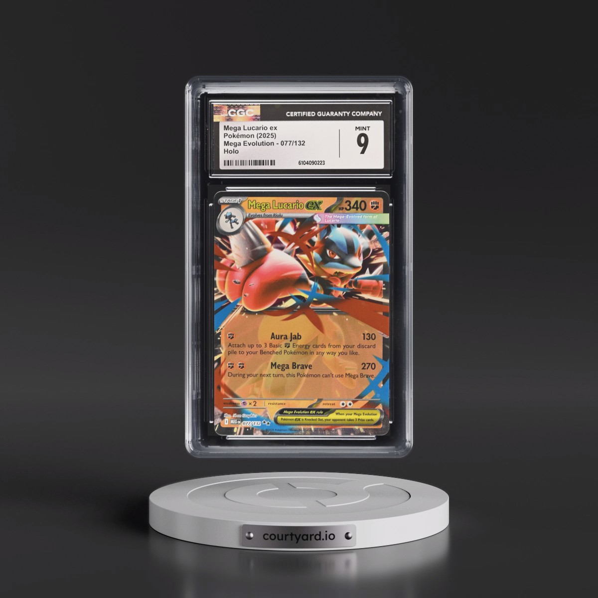 2025 Mega Evolution - MEG EN #077/132 Mega Lucario ex - Holo (CGC 9 MINT)