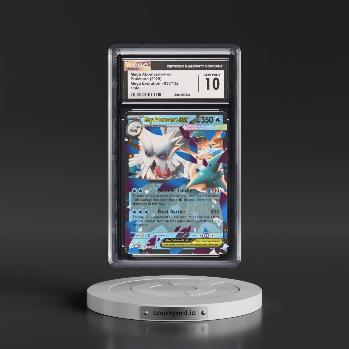 2025 Mega Evolution - MEG EN #036/132 Mega Abomasnow ex - Holo (CGC 10 GEM MINT)