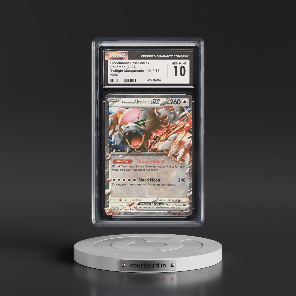 2024 Twilight Masquerade - TWM EN #141/167 Bloodmoon Ursaluna ex - Holo (CGC 10 GEM MINT)