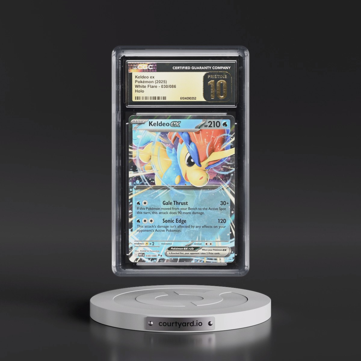 2025 White Flare - WHT EN #030/086 Keldeo ex - Holo (CGC 10 PRISTINE)