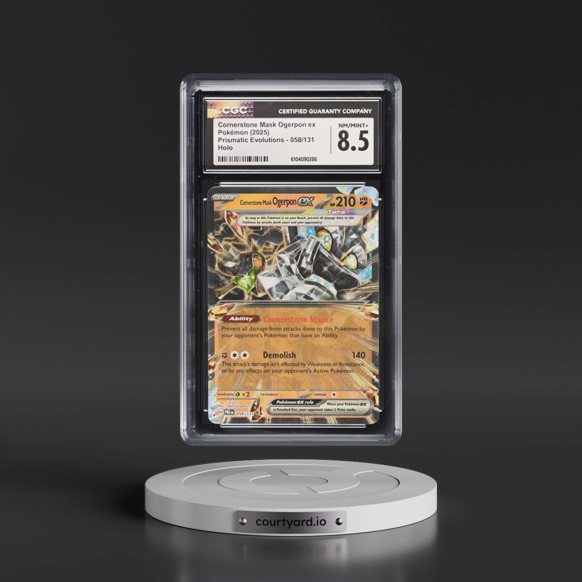 2024 Prismatic Evolutions - PRE EN #058/131 Cornerstone Mask Ogerpon ex - Holo (CGC 8.5 NM-MT+)