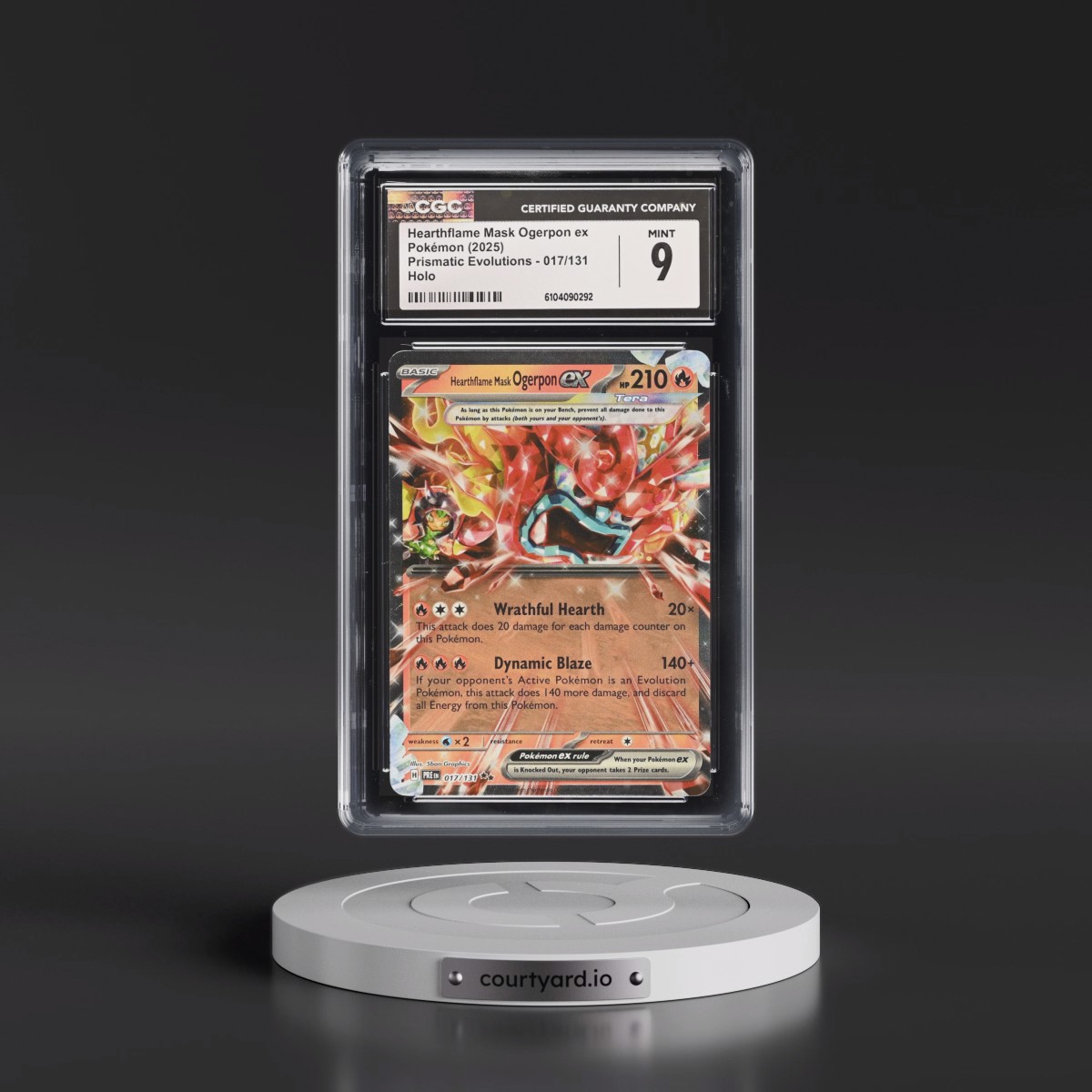 2024 Prismatic Evolutions - PRE EN #017/131 Hearthflame Mask Ogerpon ex - Holo (CGC 9 MINT)