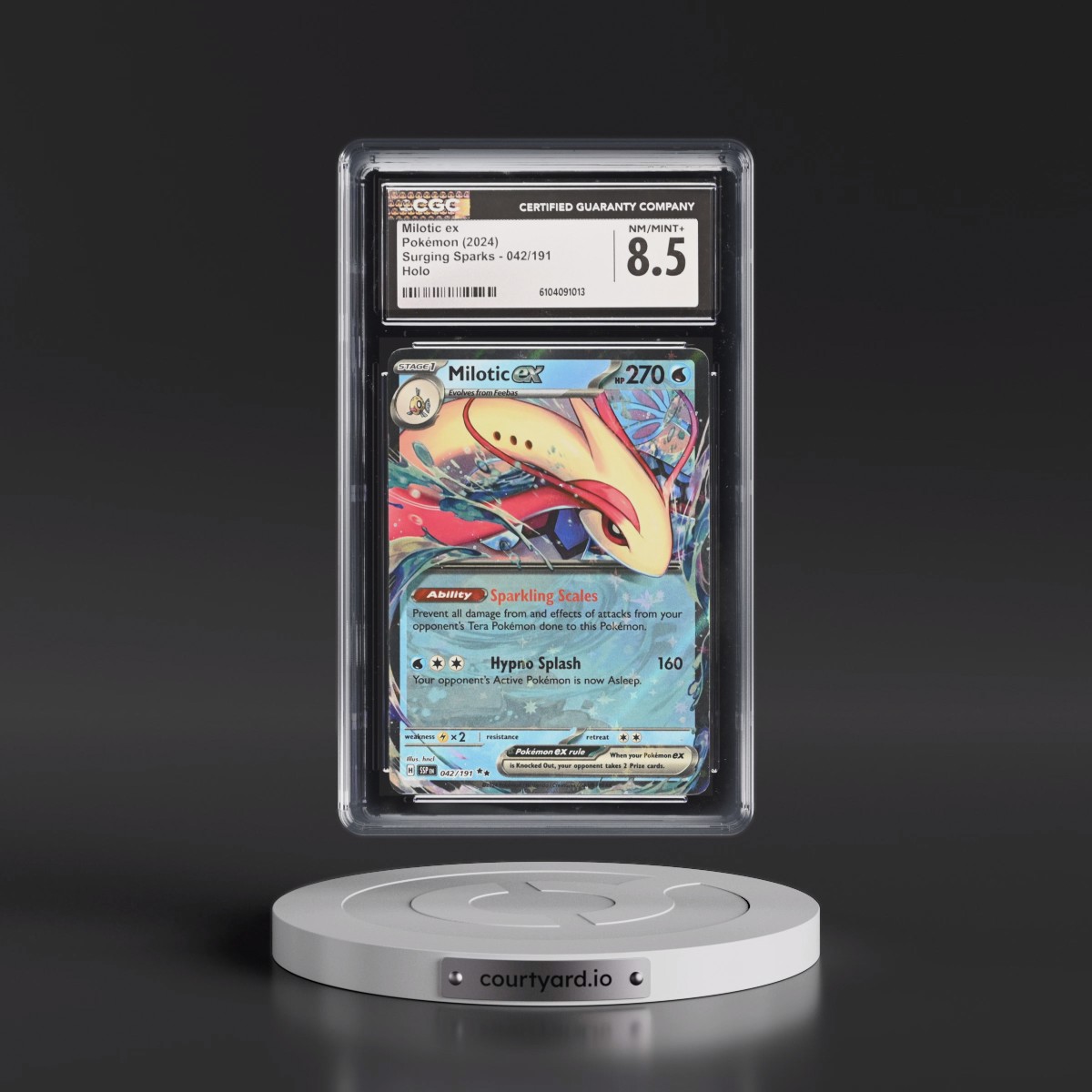 2024 Pokémon Ssp EN-Surging Sparks #042 Milotic EX - Holo (CGC 8.5 NM-MT+)