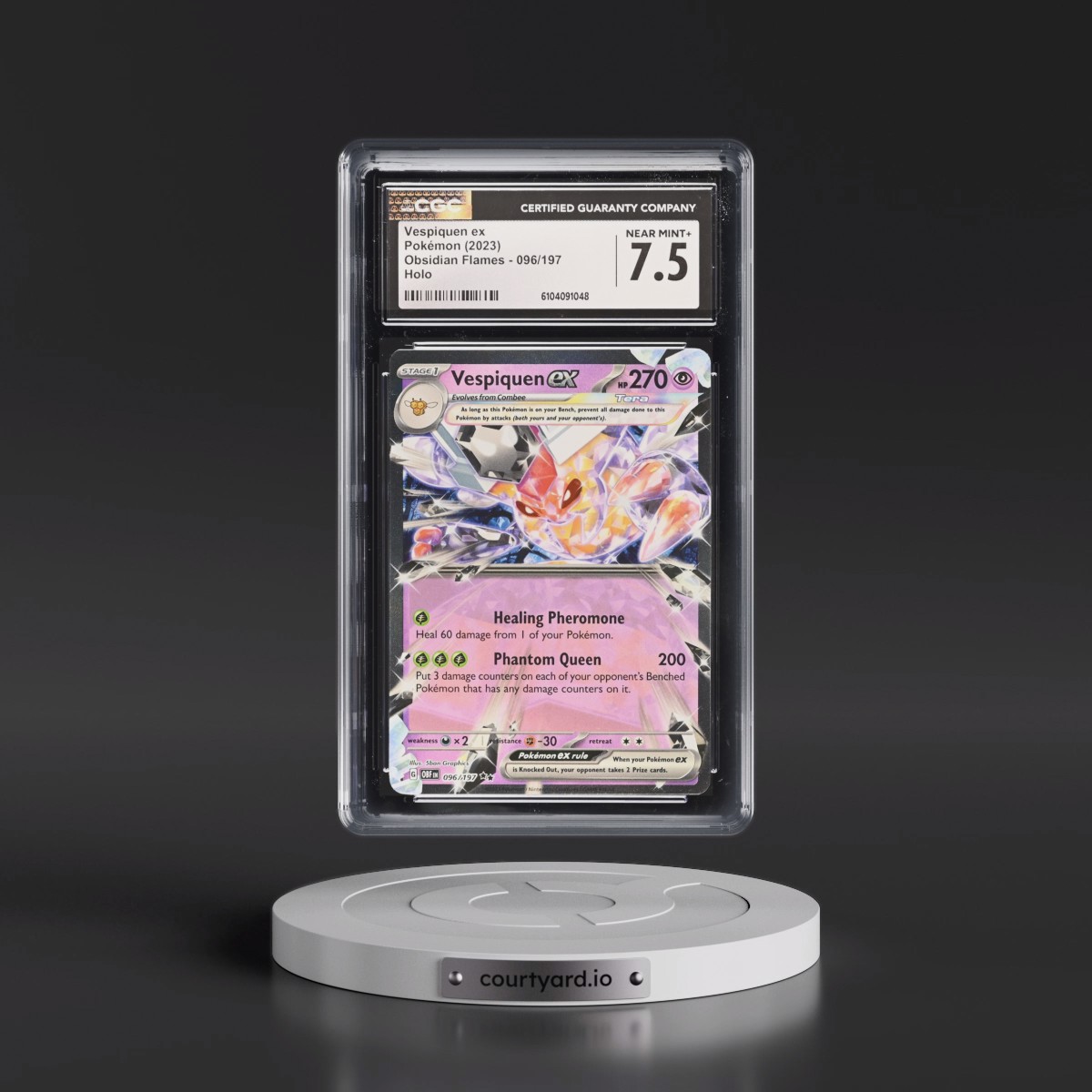 2023 Pokémon Obf EN-Obsidian Flames #096 Vespiquen EX - Holo (CGC 7.5 NM+)