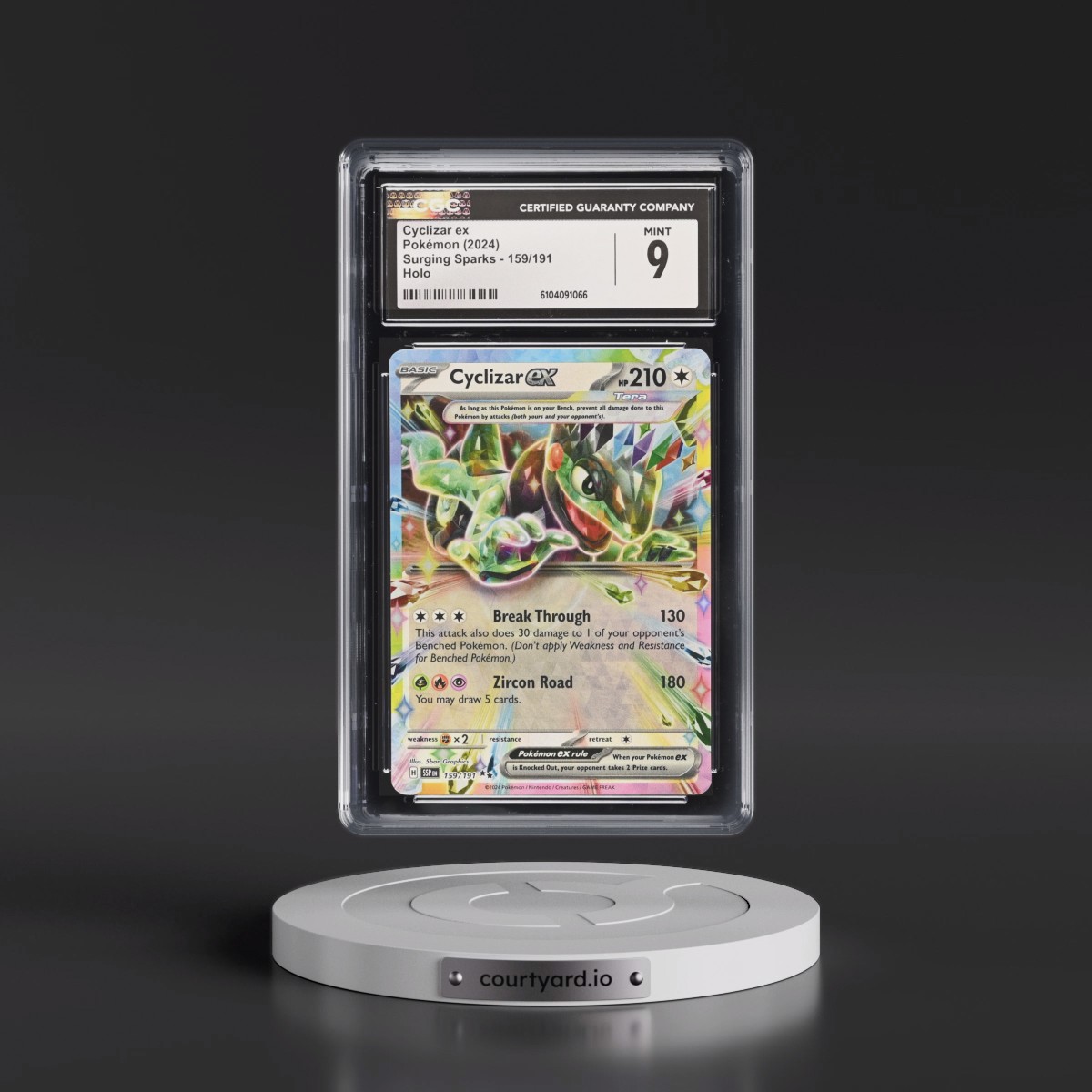2024 Pokémon Ssp EN-Surging Sparks #159 Cyclizar EX - Holo (CGC 9 MINT)