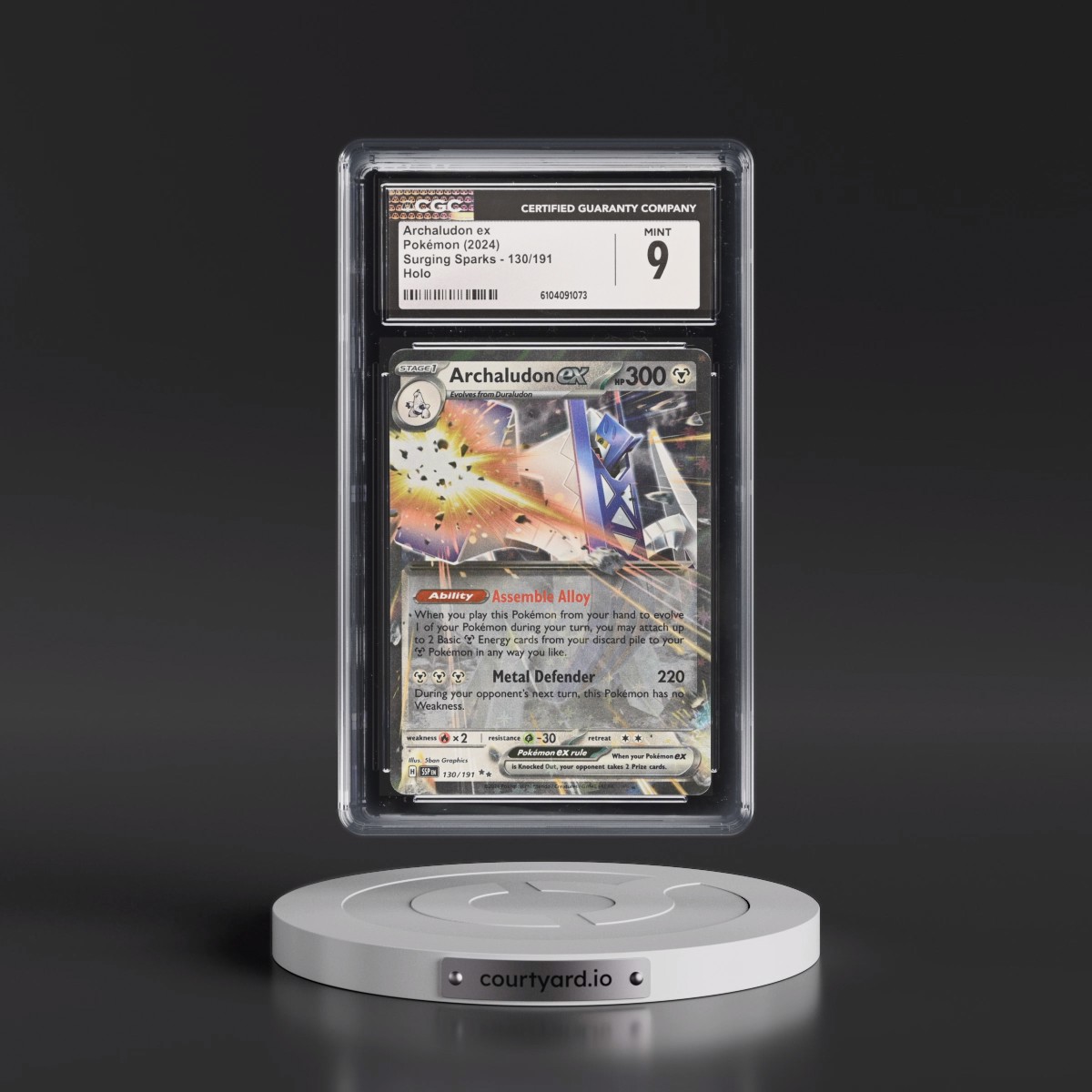 2024 Surging Sparks - SSP EN #130/191 Archaludon ex - Holo (CGC 9 MINT)