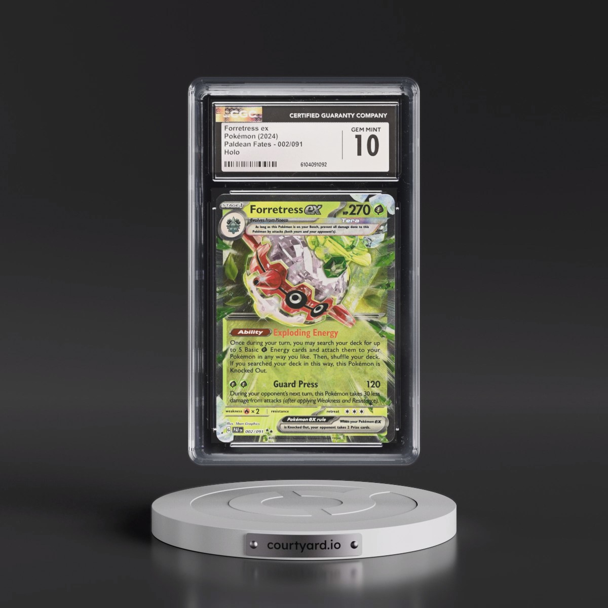 2024 Paldean Fates - PAF EN #002/091 Forretress ex - Holo (CGC 10 GEM MINT)