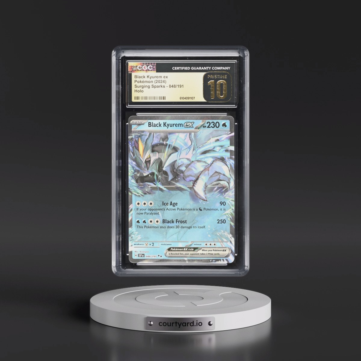 2024 Surging Sparks - SSP EN #048/191 Black Kyurem ex - Holo (CGC 10 PRISTINE)