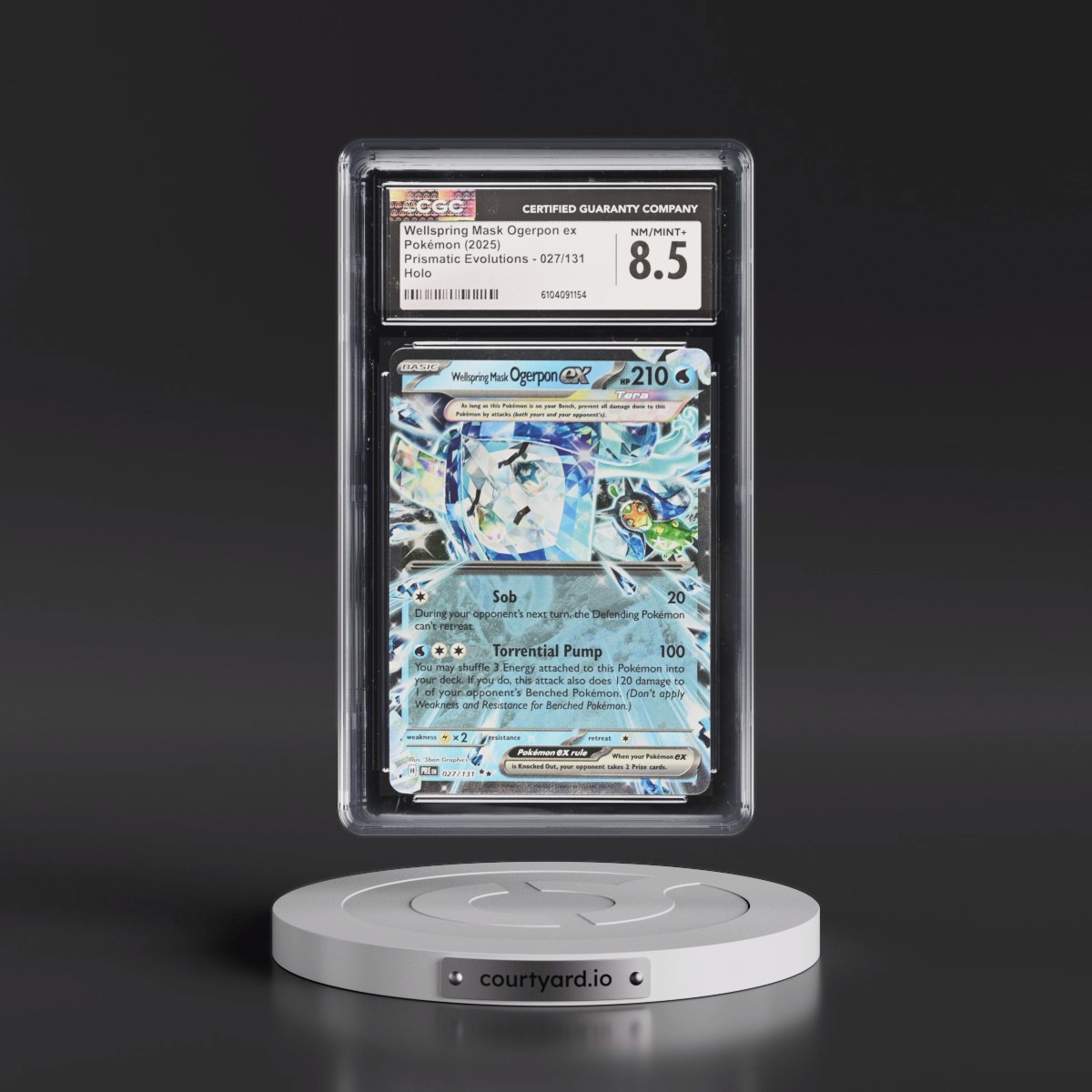 2024 Prismatic Evolutions - PRE EN #027/131 Wellspring Mask Ogerpon ex - Holo (CGC 8.5 NM-MT+)