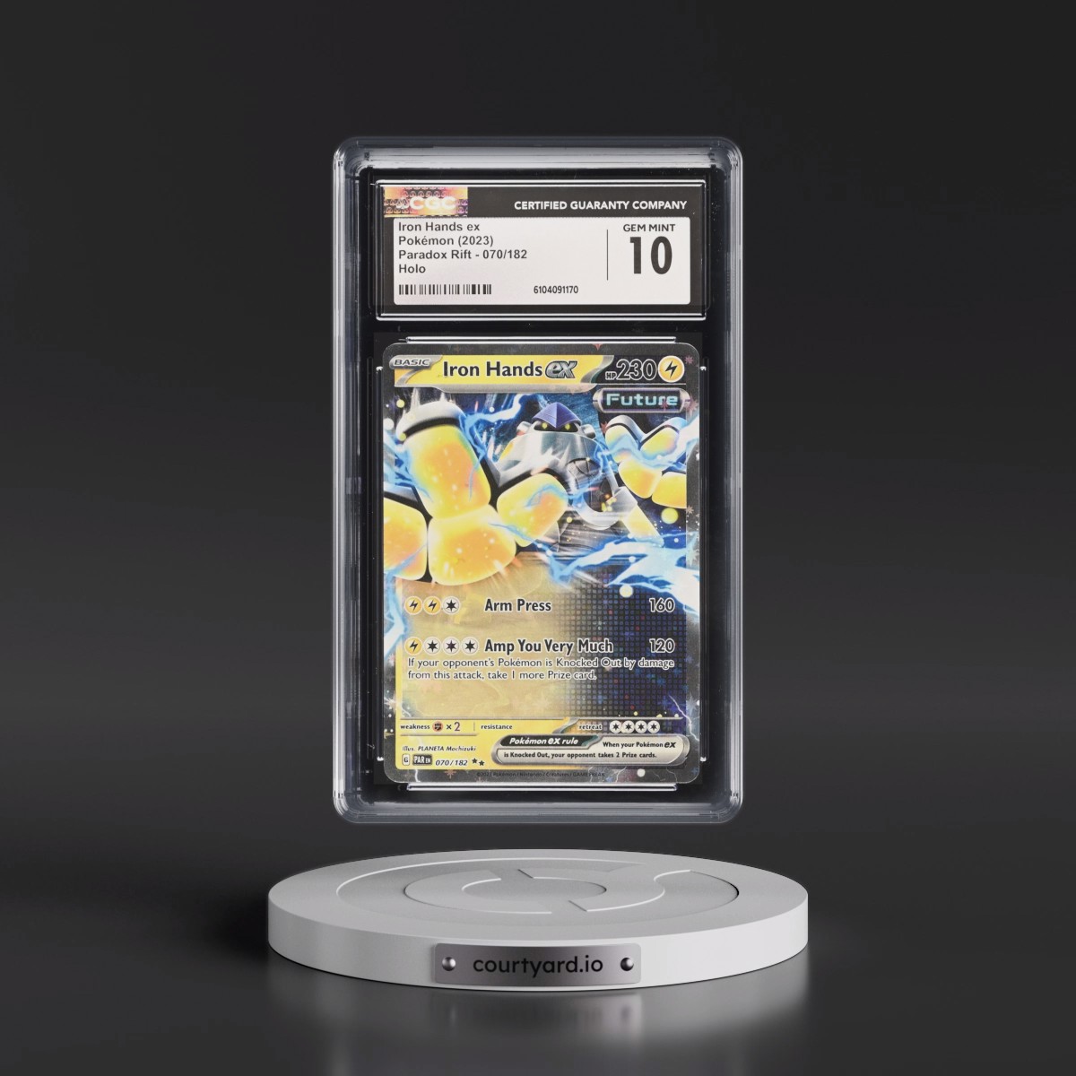 2023 Pokémon Par EN-Paradox Rift #070 Iron Hands EX - Holo (CGC 10 GEM MINT)