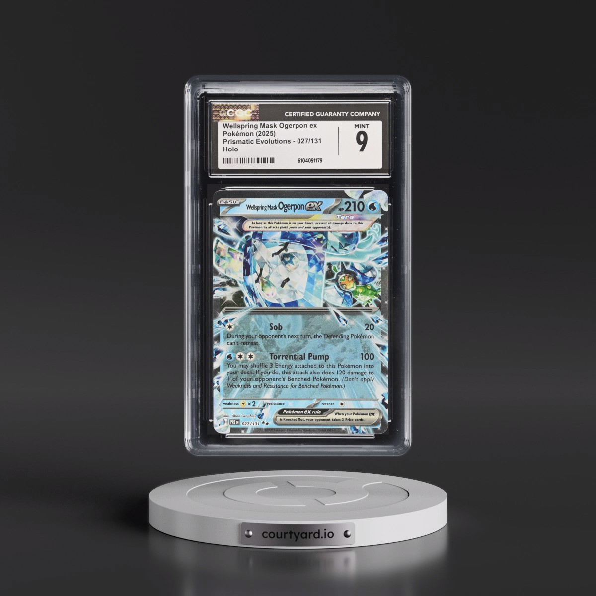 2024 Prismatic Evolutions - PRE EN #027/131 Wellspring Mask Ogerpon ex - Holo (CGC 9 MINT)