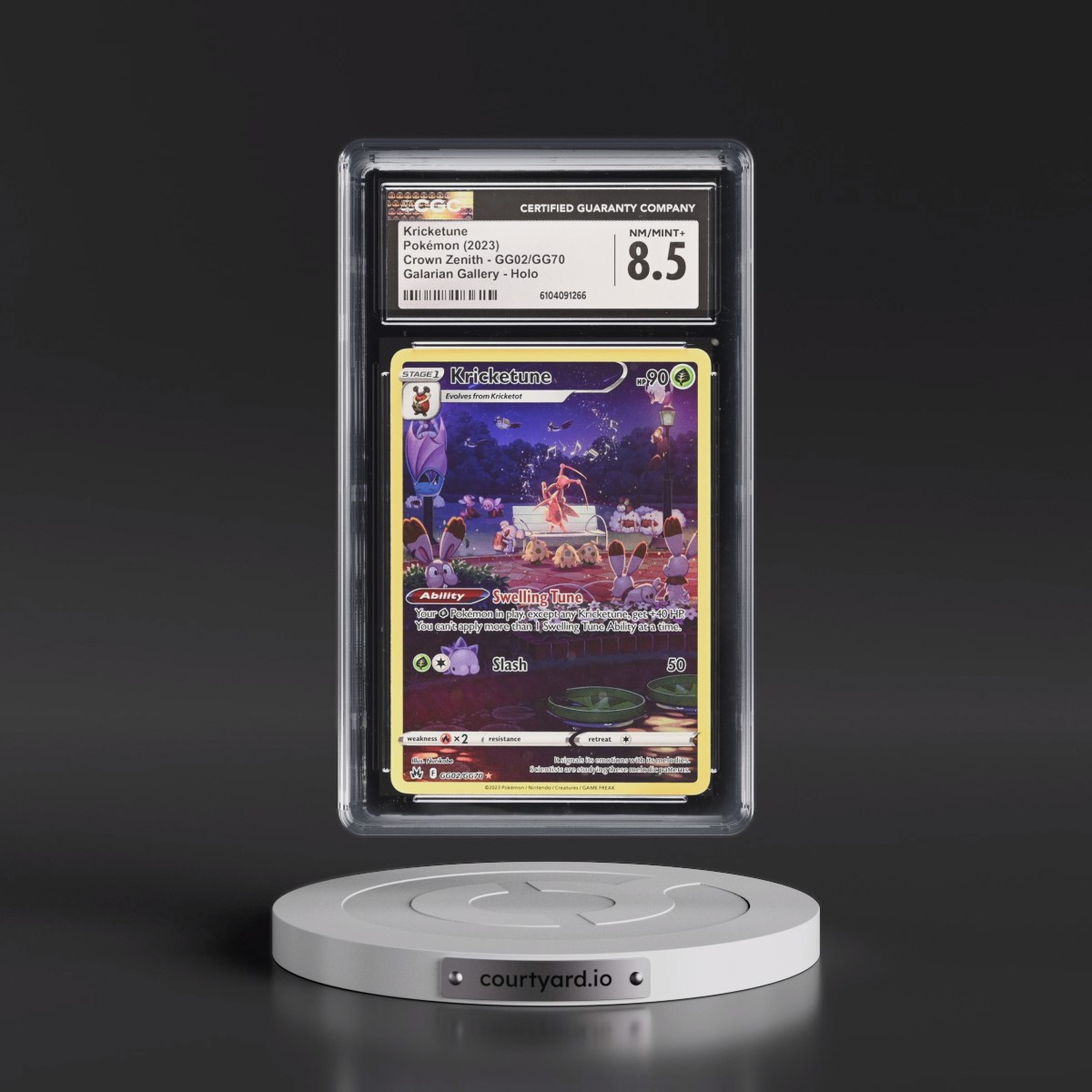 2023 Crown Zenith #GG02/GG70 Kricketune - Galarian Gallery Holo (CGC 8.5 NM-MT+)