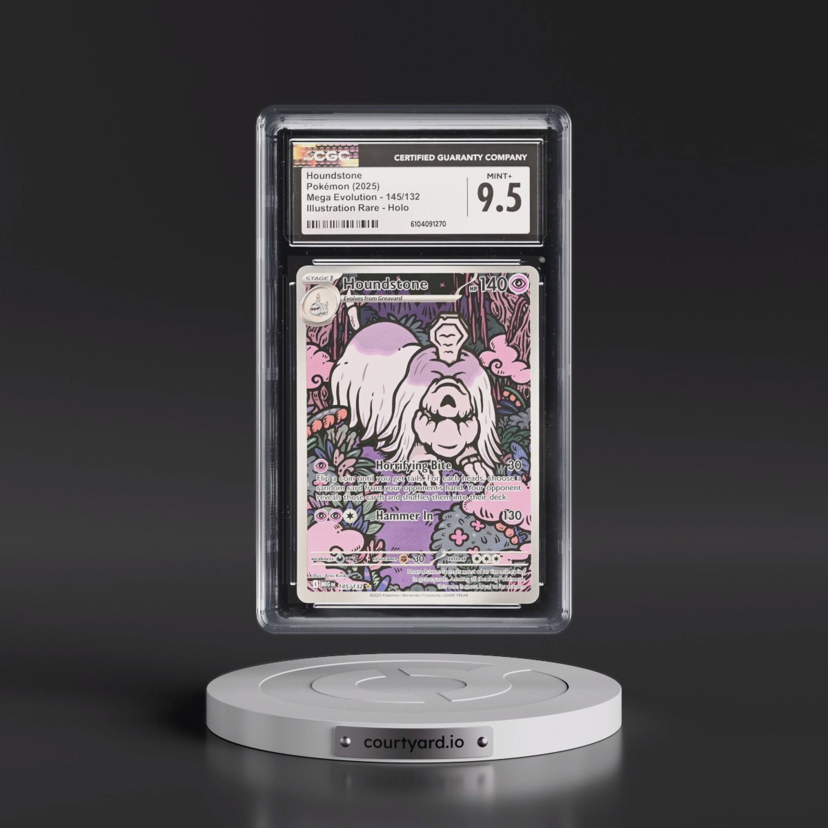 2025 Mega Evolution - MEG EN #145/132 Houndstone - Illustration Rare Holo (CGC 9.5 MINT+)