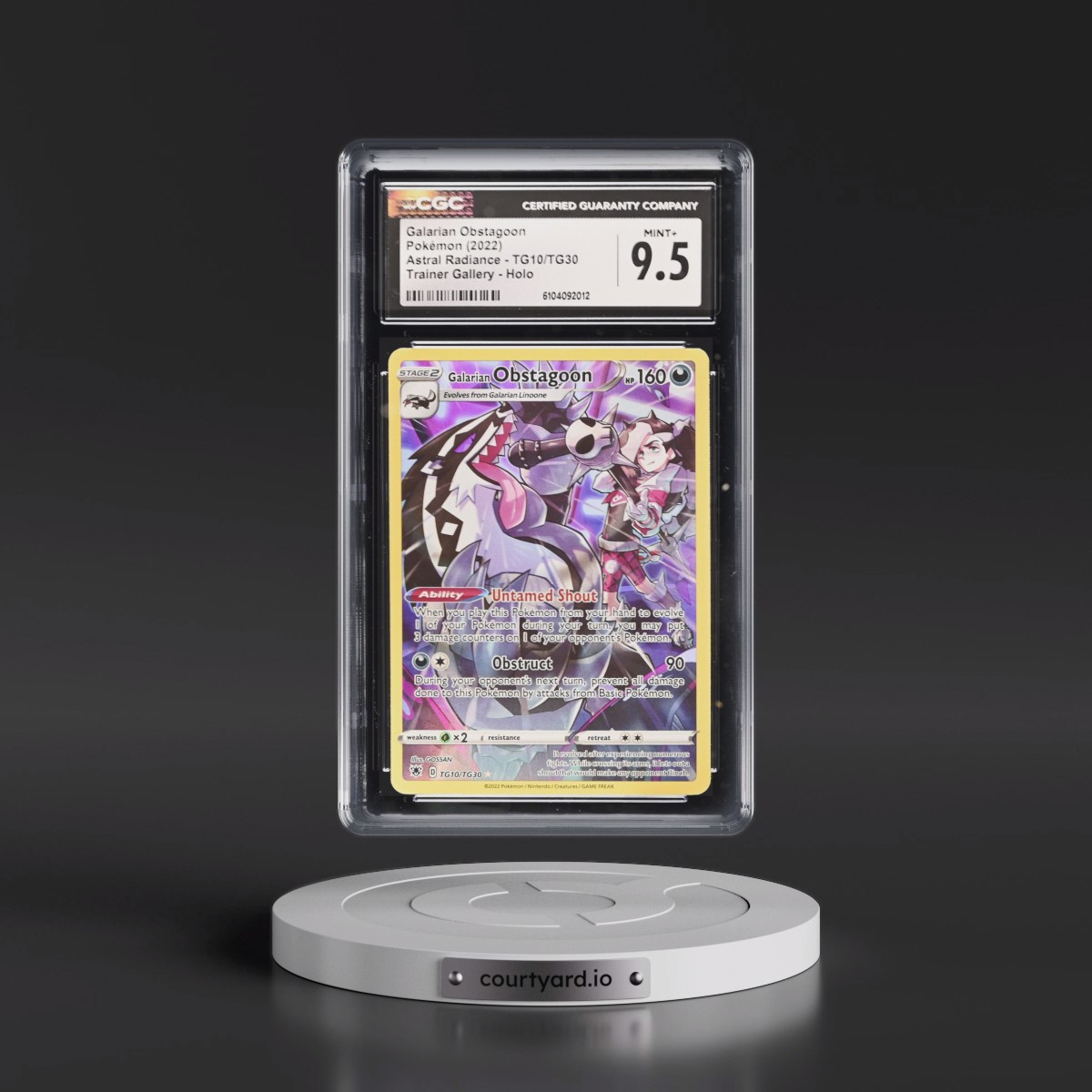 Astral Radiance #TG10/TG30 Galarian Obstagoon - Trainer Gallery Holo (CGC 9.5 MINT+)