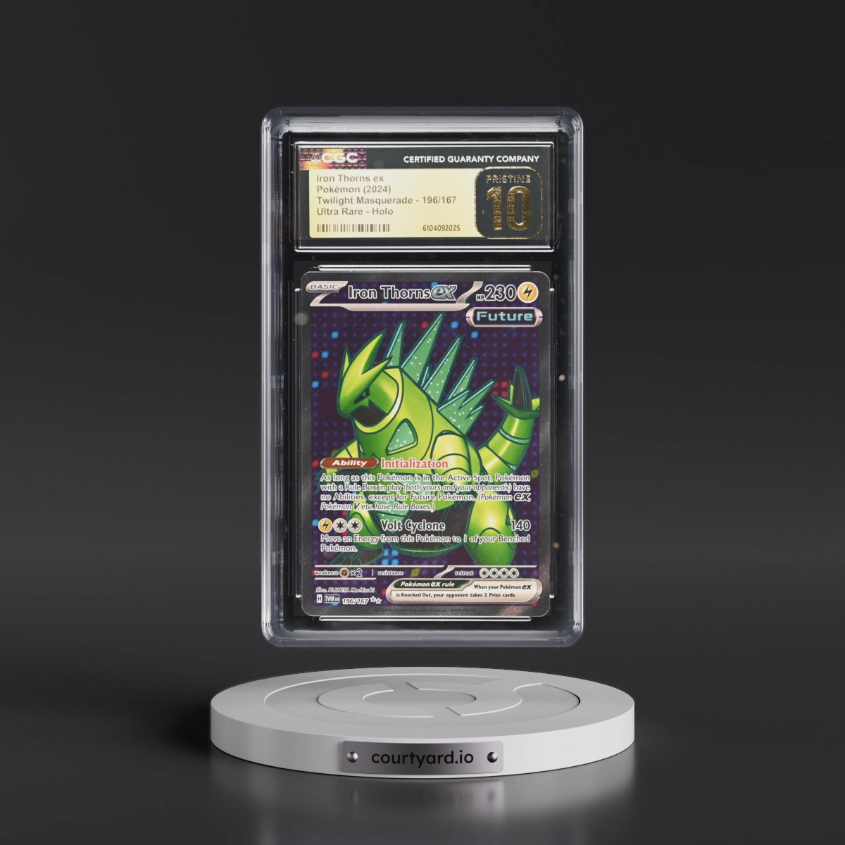 2024 Twilight Masquerade - TWM EN #196/167 Iron Thorns ex - Ultra Rare Holo (CGC 10 PRISTINE)