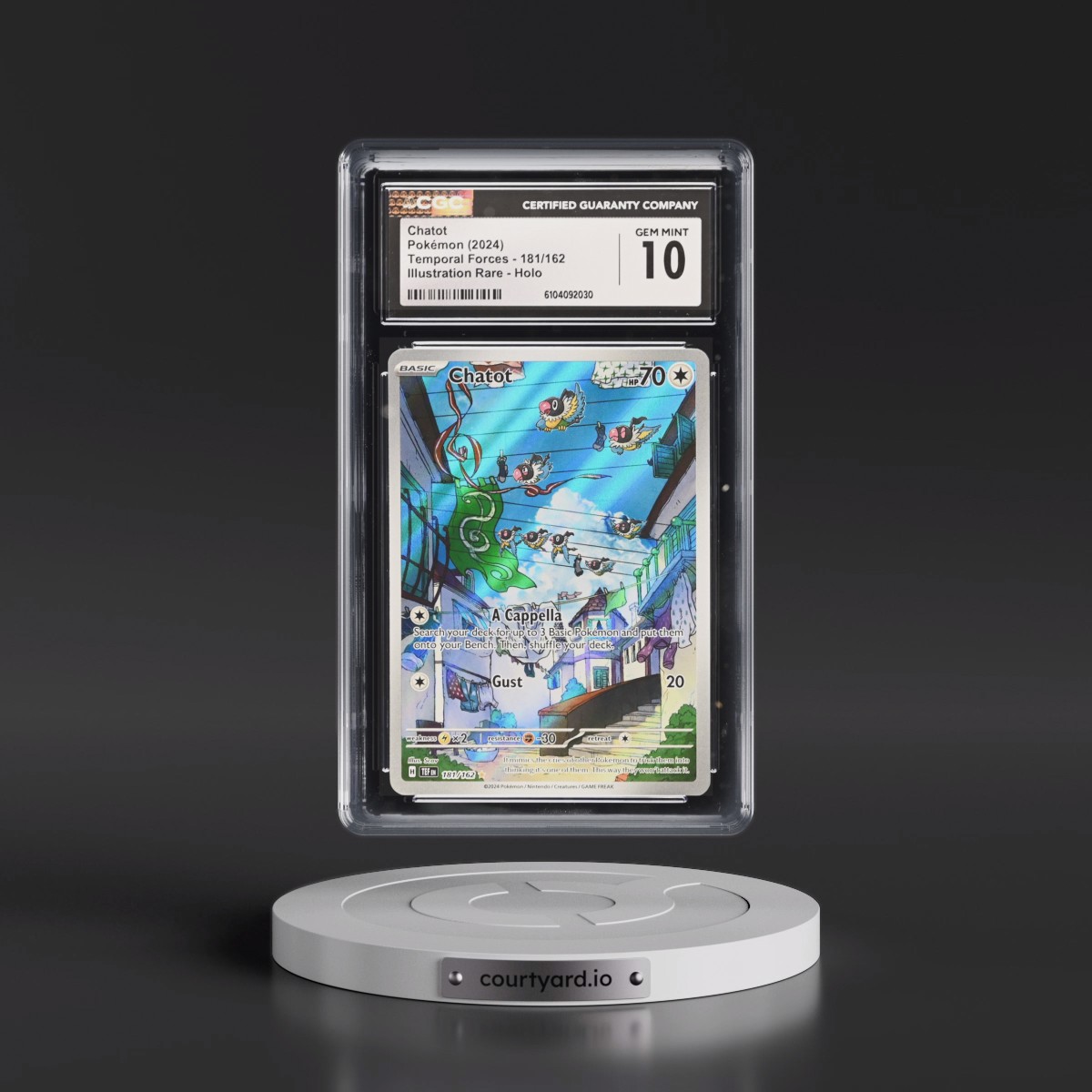 2024 Pokémon Tef EN-Temporal Forces #181 Chatot - Illustration Rare (CGC 10 GEM MINT)