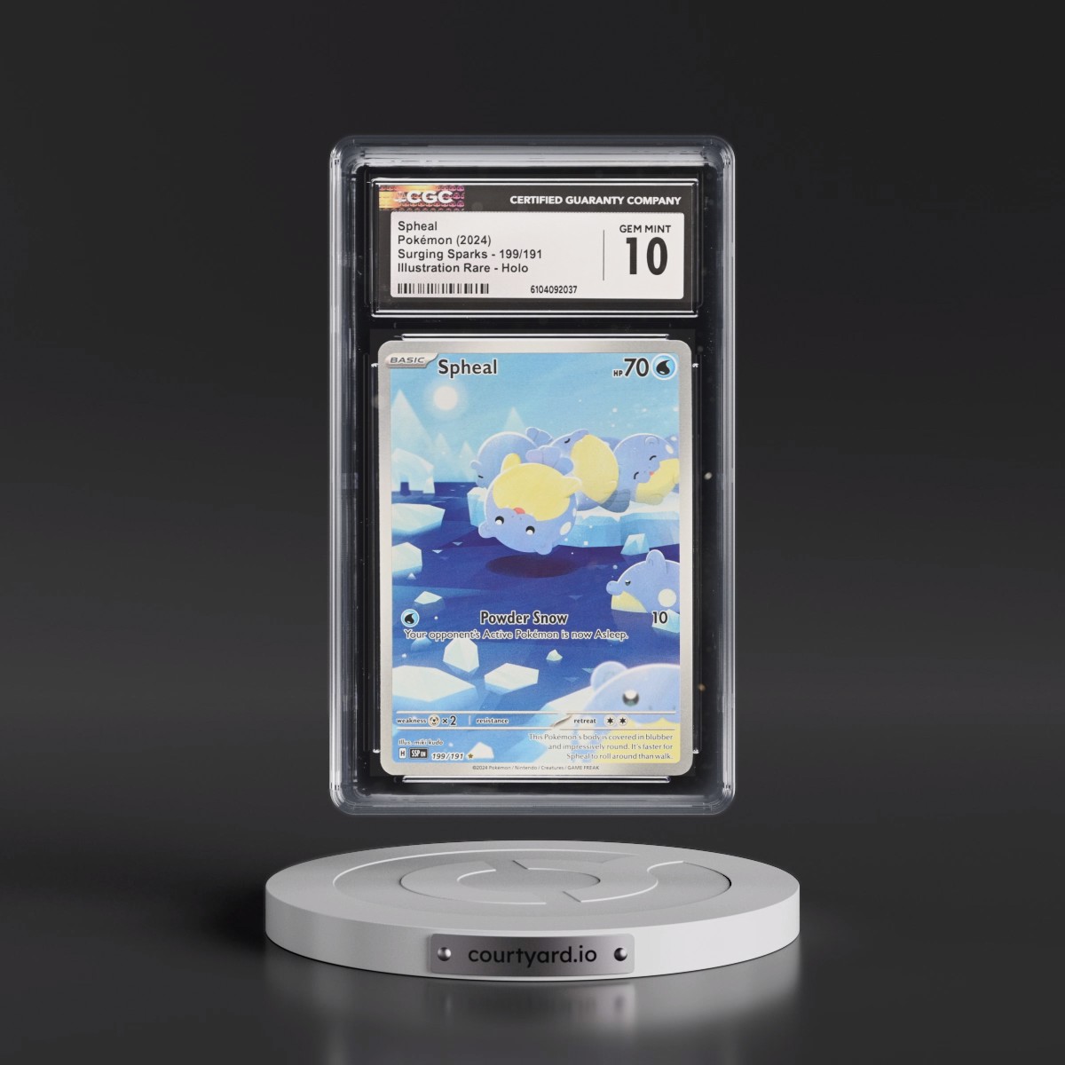2024 Pokémon Ssp EN-Surging Sparks #199 Spheal - Illustration Rare (CGC 10 GEM MINT)