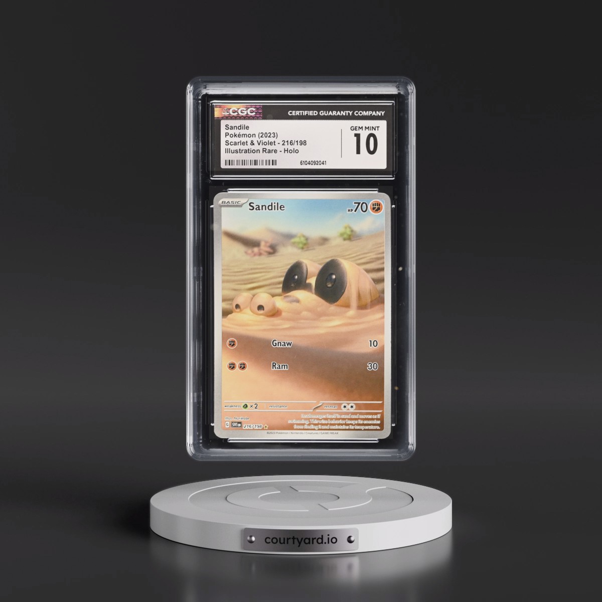 2023 Scarlet & Violet #216/198 Sandile - Illustration Rare Holo (CGC 10 GEM MINT)
