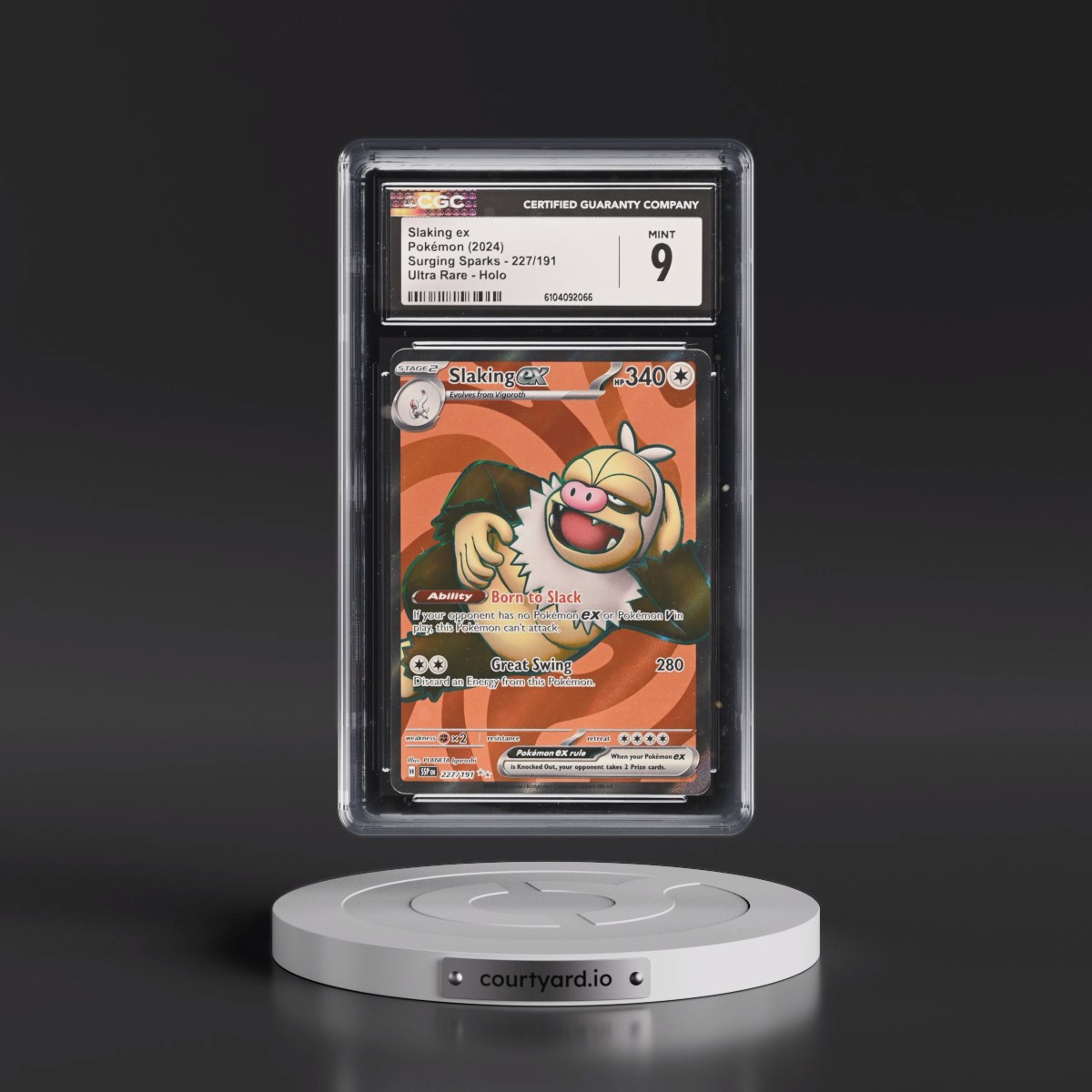 2024 Surging Sparks - SSP EN #227/191 Slaking ex - Ultra Rare Holo (CGC 9 MINT)