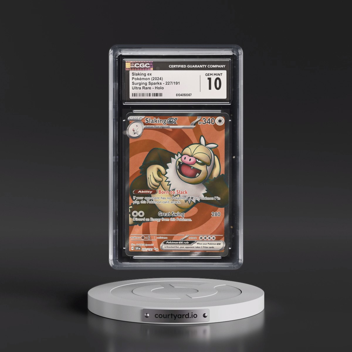 2024 Surging Sparks - SSP EN #227/191 Slaking ex - Ultra Rare Holo (CGC 10 GEM MINT)