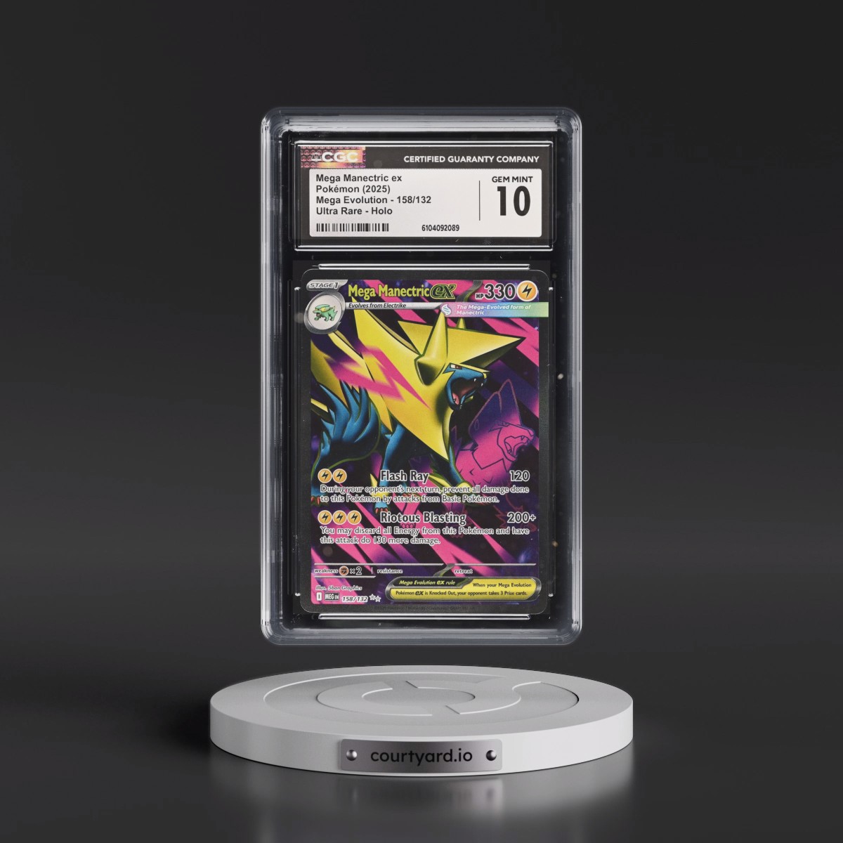 2025 Mega Evolution - MEG EN #158/132 Mega Manectric ex - Ultra Rare Holo (CGC 10 GEM MINT)