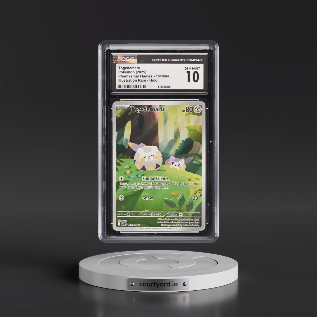 2025 Phantasmal Flames - PFL EN #104/094 Togedemaru - Illustration Rare Holo (CGC 10 GEM MINT)