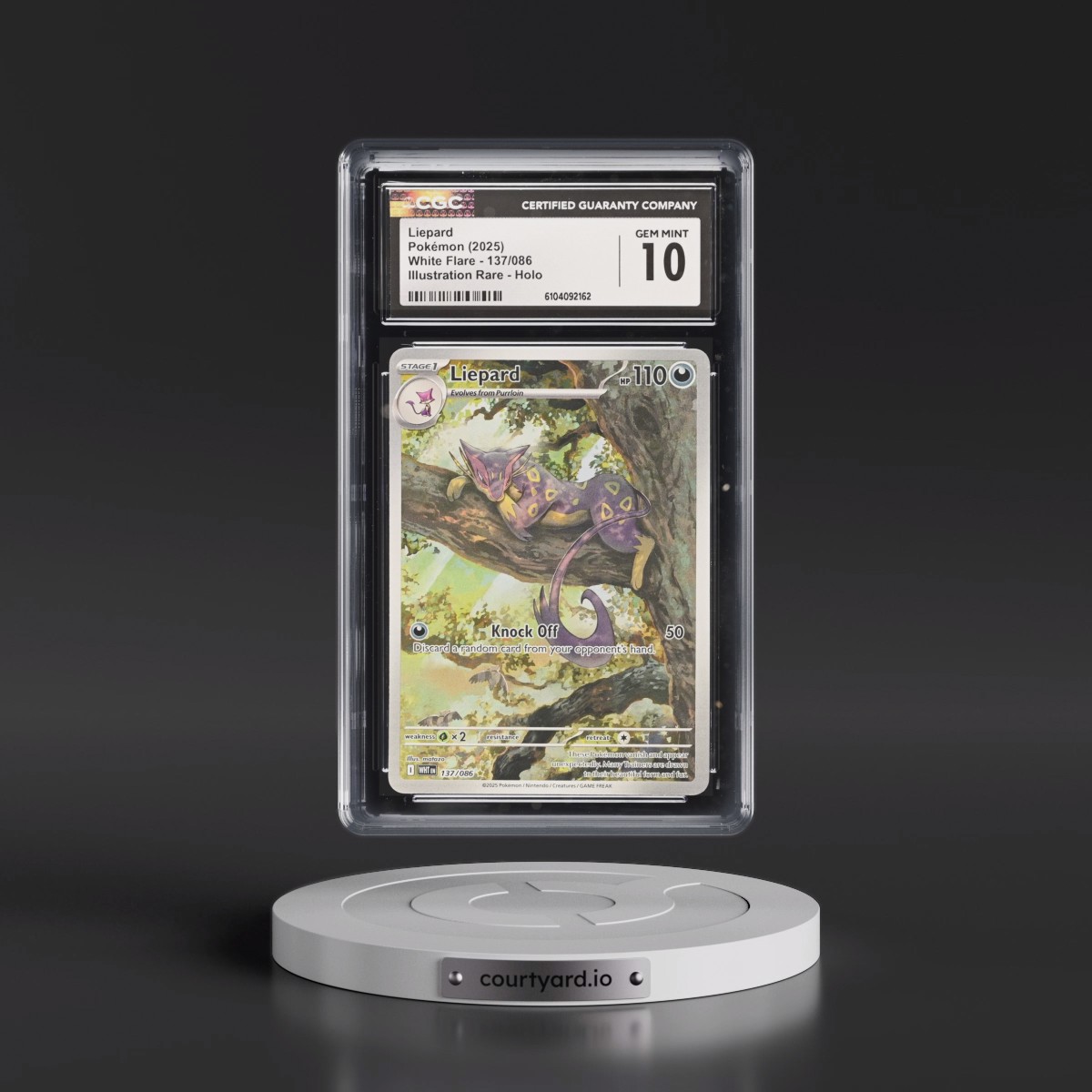 2025 White Flare - WHT EN #137/086 Liepard - Illustration Rare Holo (CGC 10 GEM MINT)